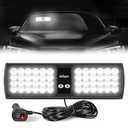 Nilight White 48LED Visor Strobe Lights Interior Windshield Emergency Warning Light Super Bright for Police Enforcement Firefighters Vehicle Trucks