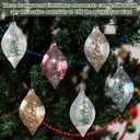 Sumind 6 Pcs 5.8" Glass Christmas Ornaments Hand Blown Glass Ornaments Crystal Balls DIY Clear Hanging Decorations with Metal Hook for Winter Xmas Tree Window Elegant Luxury Decor Gift(Swirl Style)