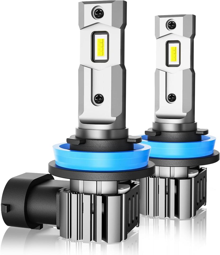 H11 Bulbs, 60W 16000LM Fog Lights, Super Bright Cool White Light Bulbs, Plug & Play, Pack of 2