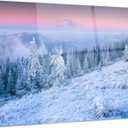 Designart Winter Sunrise Over Mountain Landscape Metal Wall Art  40x30 Scenic Nature Digital Aluminum Print  Modern Living Room, Bedroom, Office Wall Dcor