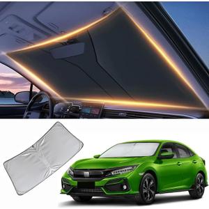 Windshield Sun Shade for Honda Civic Front Window Shades Cover for 2007-2024 2025 2026 Civic Windshield Sun Visor Protector Car Accessories