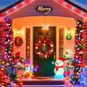 Brightown C9 Christmas Lights Outdoor Waterproof, 66ft Vintage Lights String with 100 Smooth Opaque Bulbs, Plug-in Waterproof Roofline Lights String for Outside Patio Christmas Holiday Decor (Opaque Red and White)