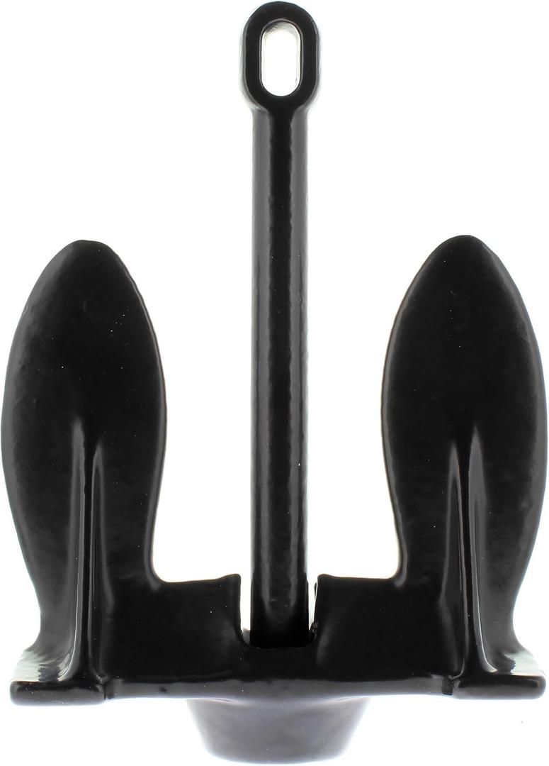 SeaSense Navy Boat Anchor - Ideal for a Small Boats, Pontoons, Fishing Vessels, Kayaks & More, Great for Rocky, Sandy, Muddy or Weedy Bottoms - Black Vinyl Coating, 28 lbs, for Boats 19 - 21