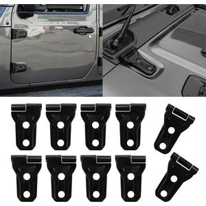 Door Hinge Cover & Engine Hood Hinge Cover Trim Exterior Accessories for 2018-2023 Jeep Wrangler JL JLU Sport Sahara Freedom Rubicon Unlimited Gladiator JT 2 Door 4 Door, 10Pcs