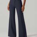 NIMIN Pants for Women Business Casual Flared Leg Work Dressy Trousers High Waisted Bootcut Office Slacks 2025 Fashion Outfits with Pockets Navy Blue Large