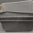 Bino 3 Pack Plastic Storage Baskets, Large, Grey