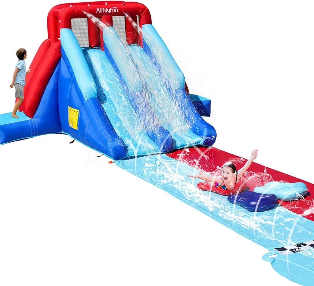 AirMyFun Inflatable Bounce House with Double Slide, Kids & Adults Water Slides for Outdoor Fun, 13.4 x 11.5 x 6.8 ft