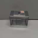 iDesign Clarity Metal Divided Canister with Lid for Bathroom, Kitchen, Countertop, Desk, and Vanity Organization and Storage, 5" x 3" x 4", Clear and Chrome