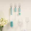 Chemimoso Silicone Bottle Cleaning Brush, 13.4in Long Handle Water Cup Bottles Cleaner for Baby Bottles, Stanley Mug, Sports Bottle, Glass Vase, with a Tiny Cup Lid Gap Cleaning Brush, z Pink