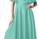 KOH KOH Womens 2025 Long Elegant Bridesmaid Evening Cocktail Modest Maxi Dress (Light Mint Green), Size: 2XL