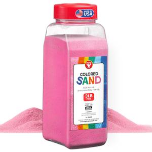 Hygloss Colored Sand for Crafts  3 lb Bottle, Pink  Vibrant Colorful Fine Sensory Play Sand Art Kits for Kids  Classroom Activities for Children 3 4 5 6 7 8 9 10 11 12  Safe for Ages 3+