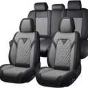Fit for Toyota Camry Seat Covers 2001-2026,Premium Leather, 360° Full Protection, Thick Padding & Memory Foam, Waterproof & Stain-Resistant Car Seat Cover Full Set (5 Seat,Black&Gray)