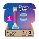 Schick Hydro Silk TrimStyle Razor with Bikini Trimmer for Women | 2-in-1 Bikini Razor for Women and Womens Trimmer for Pubic Hair, Includes 1 Waterproof Handle, 3 Refills & 1 AAA Battery