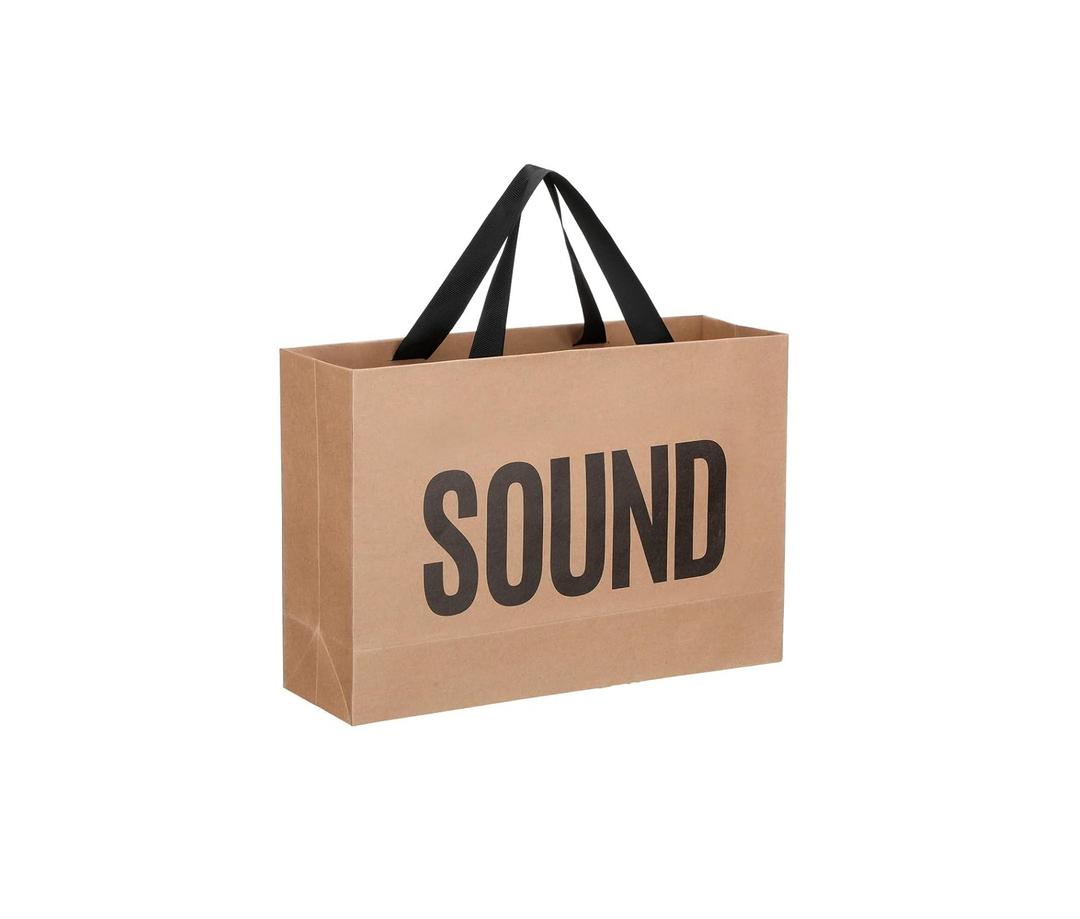 Kolldenn Sound Gift Bag for Him Her Five Senses Gift Bags with Ribbon Handle Gift Decoration for Birthday Wedding Anniversary Graduation Party(Kraft,12.6 x 8.7 x 4 Inch)