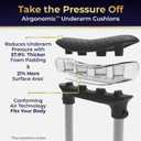Air-Crutch Lightweight Walking Crutch, Adult Crutches for Walking with Comfortable Underarm Pads and Ergonomic Grips, Adjustable Height 4'7"-6'7", 300 lb Capacity, Gray
