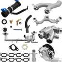 LR090630 Aluminum Cooling System Kit Fit for Jaguar F-Type XF XJ XKR XFR for Land Rover Range Rover Range Rover Sport LR4 2010-2017 5.0L V8 Engine LR109402 LR122709