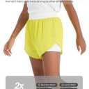 PATPAT Girls 2-in-1 Shorts, Ultra-Light Quick-Dry Active Shorts with Bamboo Viscose Liner for Kids Soccer Dance Biker Sports (Yellow, L)