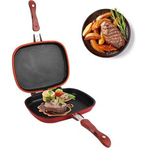 Haofy Frying Pan, Double Sided Grill Pan, 28 cm Kitchen Pancake Pan Omelette Trays for Cooking Sandwich Breakfast