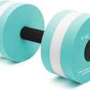 Aquatic Exercise Dumbell Set of 2 - Water Aerobic Exercise Foam Dumbbells Pool Resistance Fitness Equipment for Weight Loss