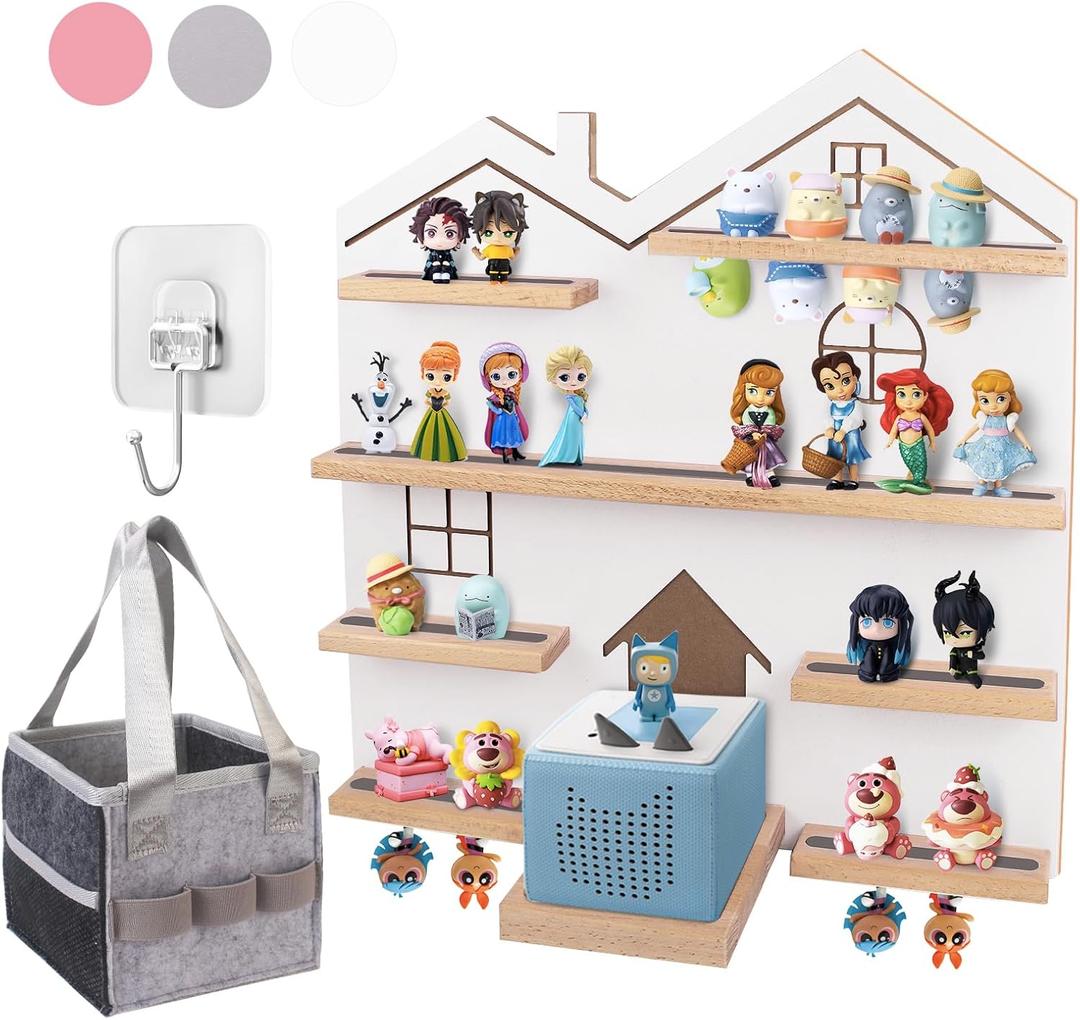 Large Tonie Shelf for Toniebox - Toniebox Storage for All Your Tonie Accessories, toniebox Characters and toniebox Figures, Display Collection, Tonie Shelf(White)