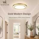 Gold LED Flush Mount Ceiling Light 20 Inch, Dimmable Ceiling Light Fixture 48W with 5CCT, Modern Kitchen Lighting Fixtures Ceiling for Bedroom Living Room
