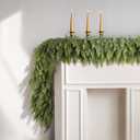 N&T NIETING 9ft Christmas Cedar Garland with Realistic Soft Thickness Pine, Artificial Green Faux Cedar Pine Garland for Fireplace Mantle Fireplace Indoor Outdoor Holiday Party Home Decoration