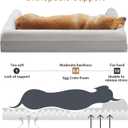 BFPETHOME Orthopedic Washable Dog Beds Large Sized Senior Dog for Comfy Sleeping with Removable Cover, Waterproof Big Soft Pet Couch Bed for Dogs Relax, 28"l x 23"w x 6.5"th, Light Grey