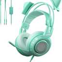 SOMIC G951S Green Gaming Headset with Microphone for PS4, PS5, Xbox One, PC, Cat Ear Headphones Over Ear with in-Line Mic Control, Stereo Sound for Girls, Woman