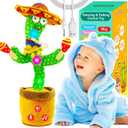 Rechargeable Dancing Talking Cactus Toy w/Volume Adjustable, Cactus Baby Toy Repeat What You Say, Baby Toys for Boys Girls, Singing Mimicking Cactus Toy, Birthday or Christmas Gifts for Grandkids