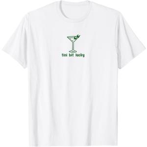 Tini Bit Lucky Funny Martini 8 Ball Patricks Day T-Shirt Small