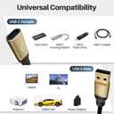 USB C Female to USB A Male Cable 25FT, Extra Long Type 2.0 A to Type C Female Cord Adapter, Data Sync & Charging, USBC Extension Cable for Laptop, Power Bank, U Disk, Charger, Flash Drives