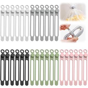 30pcs Data Cable Organizer, 2025 New Silicone Cable Ties Cable Management Organizer, 106mm Reusable Cord Organizers, Colorful Wire Organizers for Cords (30)