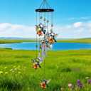HDCRYSTALGIFTS Hummingbird Wind Chimes for Outside, 27'' Memorial Windchimes with Crystals, Hummingbirds Gifts for Mom Grandma, Metal Chimes Window Garden/Yard Outdoors Decor,Birthday Gifts for Women