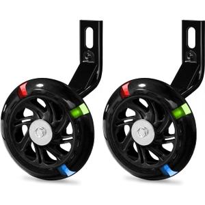 PRUNUS Flash BIKE Training Wheels for 12 14 16 18 20 Inch.Training Wheels for Kids Bike is Heavy Duty.Bicycle Training Wheel is Suitable Single Speed Bike