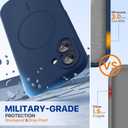 Miracase Magnetic for iPhone 16 Plus Case, [Soft Anti-Scratch Microfiber Lining], Compatible with MagSafe, Liquid Silicone Shockproof Drop Protection Phone Case for 16 Plus,Dark Blue