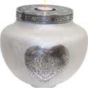 hlc Cremation Urns for Human Ashes Adult - - Keepsake urn - Display at Home - Large Funeral Urn - Modern Beautiful Memorial Urn - White Candle Cremation Urn