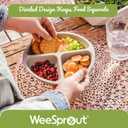 WeeSprout Silicone Divided Plates (With Lids), 100% Food Grade Silicone Divided Plates for Toddlers & Kids, Dishwasher & Microwave Safe (Confetti)