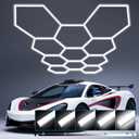 Hexagon Garage Light: Upgraded 10-100% Dimmable LED Garage Hexagon Lights, 48 Packs LED Light, 52800LM Super Bright Hexagon Lights for Garage Gym Basement Hair Salon (White)