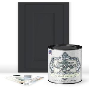 ALL-IN-ONE Paint by Heirloom Traditions, Weathervane (Charcoal), Quart - Durable cabinet and furniture paint. Built in primer and top coat, no sanding needed. Includes our 30 featured color card. (32 Fl Oz (Pack of 1))