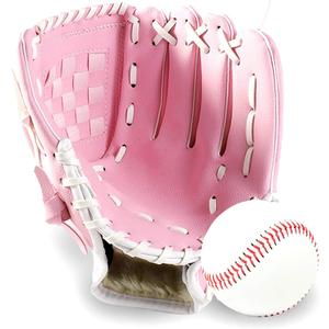 GROOFOO Baseball Glove and Ball for Kids Youth Adults Softball Teeball Training Left/Right Hand Glove with Soft Ball Set Brown/Black/Pink (9.5) GROOFOO Baseball Glove and Ball for Kids Youth Adults Softball Teeball Training Left/Right Hand Glove with Soft Ball Set Brown/Black/Pink (9.5)