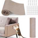 78.7"x15.8" Cat Scratch Mat, Adhesive Cat Scratch Pad for Furniture, DIY Cats Scratch Furniture Protector for Furniture, Sofa, Couch, Covering Cat Scratching Post Replacement Pads, Light Khaki