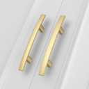 homdiy 20 Pack Solid Heavy Duty Zinc Alloy Cabinet Handles, Brushed Gold Cabinet Pulls, 3 Inch Hole Center Arch Drawer Pulls Modern Hardware for Kitchen Bathroom Cupboard