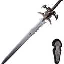 Sword Valley Frostmourne Curse Sword - Rune-Engraved Collectible Sword with Display Board - Stainless Steel - 118cm/46.46" Length - Metal Decorations - Collection Display Set (4.55kg/10.03lbs)