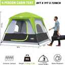 UNP 2/4/6/8 Person Tent, Portable Cabin Tent, Camping Tent 4-Person Easy Set Up, Waterproof with Top Rainfly for Outdoor Camping/Hiking