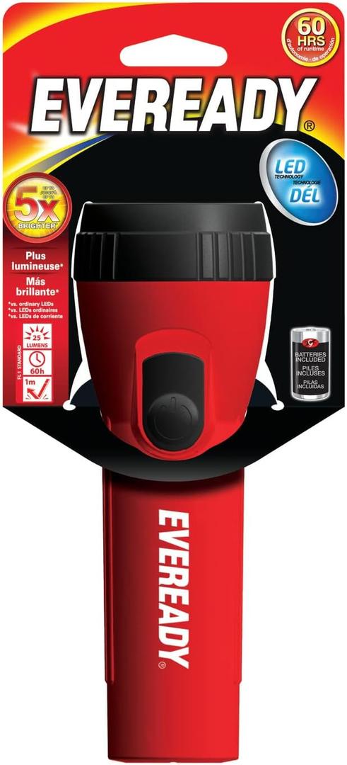 EVEREADY LED Flashlight, Bright Flash Light, Durable and Easy-to-Use, Perfect Flashlights for Camping Accessories, Emergency, Survival Kits, Safe Flashlights for Kids, Batteries Included