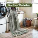 Collive Hallway Runner Rug, 2' x 6' Hand-Woven Reversible Washable Entryway Rug, Olive Green/Cream Cotton Modern Farmhouse Laundry Room Rug Long Carpet for Bathroom Sink Foyer Bedroom