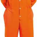 Spooktacular Creations Orange Prisoner Jumpsuit Costume Men, Orange Jumpsuit Women with Name Tag, Halloween Costumes Adult (Orange, S)