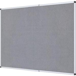 VIZ-PRO Large Fabric Bulletin Board/Foldable Notice Board Felt Gray, 72 X 48 Inches, Silver Aluminium Frame