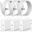 iPhone 16 15 Charger Fast Charging, 3 Pack 20W USB C Wall Charger Fast Charging with 10FT USB C to C Charging Cable for iPhone 16/16 Plus/16 Pro/16 Pro Max/15/15 Pro/15 Pro Max/15 Plus, iPad Pro