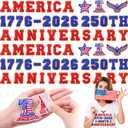 2 x Yungyan 70 Pcs 250th Anniversary Patch Iron on Chenille 4th of July Patriotic USA Liberty Embroidered Patch Flag Independence Day for Hats Backpacks Vests Bags Dog Harnesses